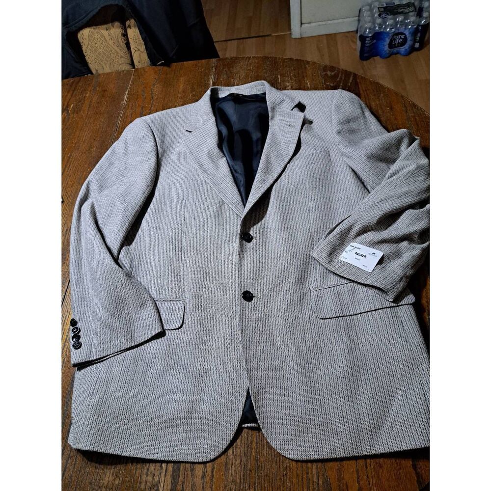 New 46R Shawn Thomas Grey Tweed Palmer Silk Suit Sport Coat Jacket Blazer NWT